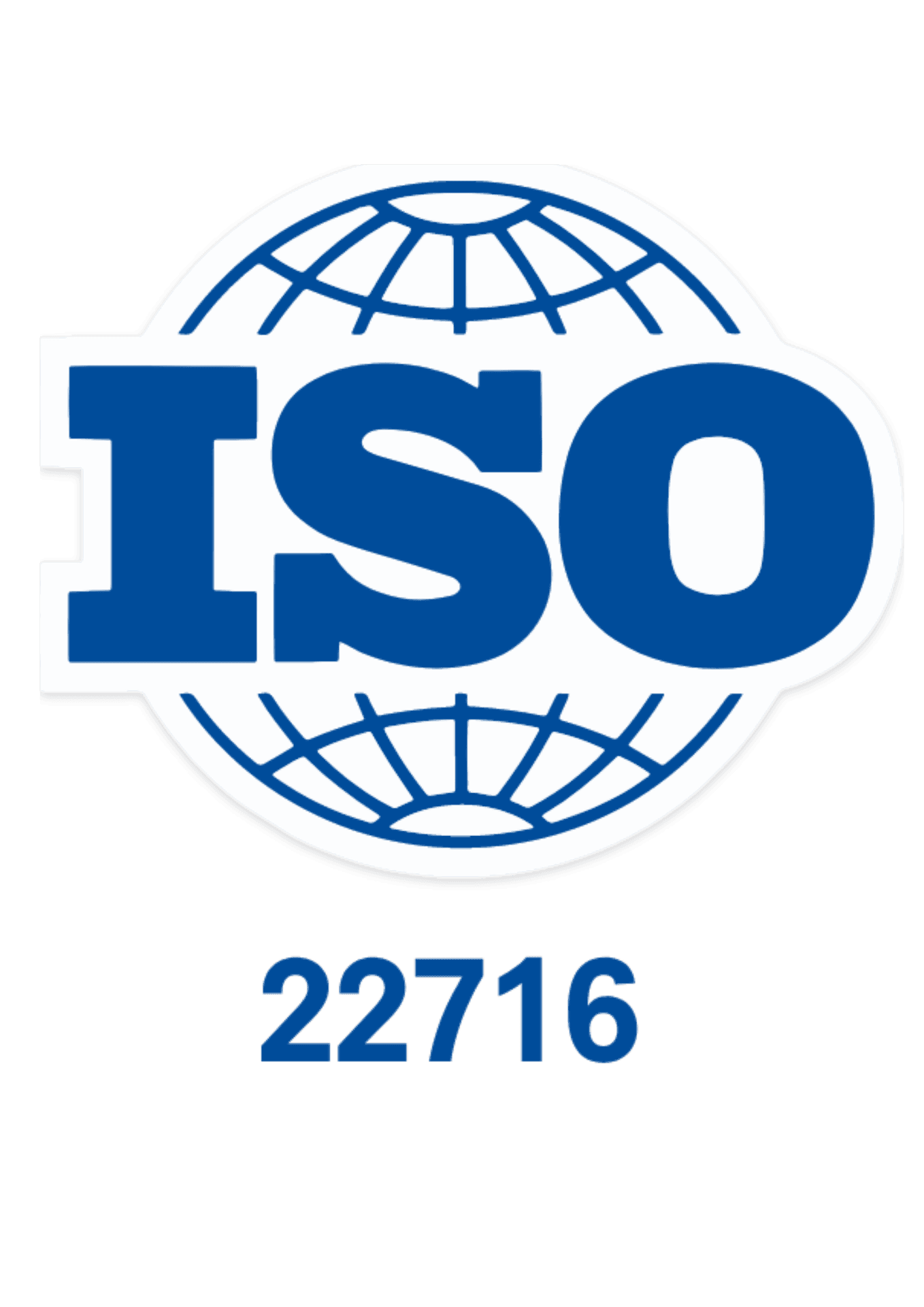 ISO logo with the number 22716 displayed below it.